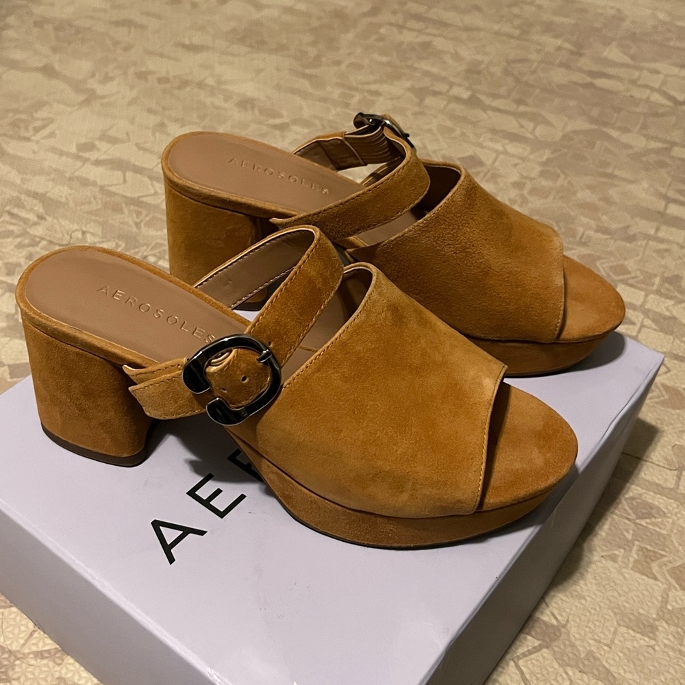 Brown Suede Mules